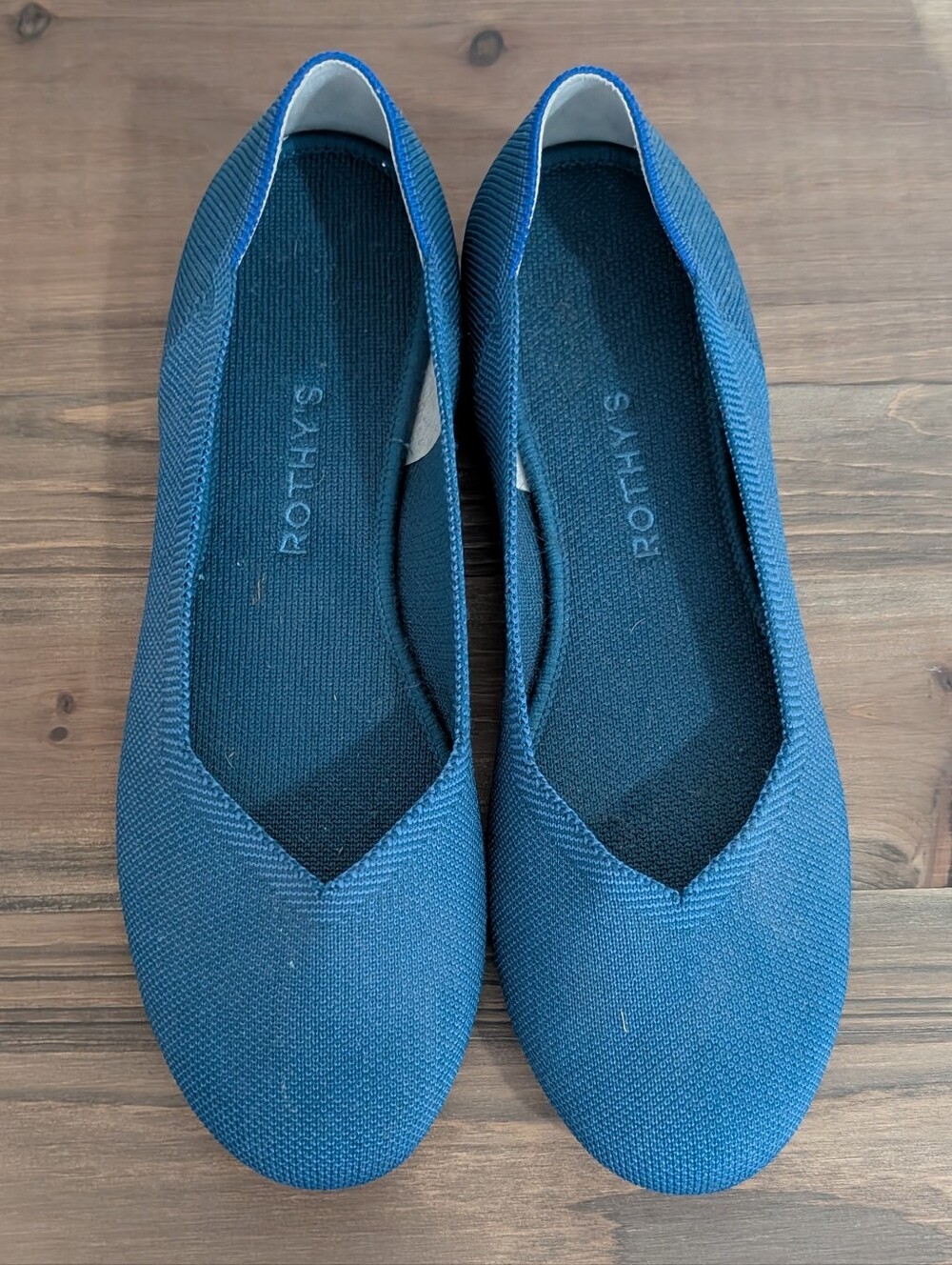Rothy's Deep Blue Knit Ballet Flats